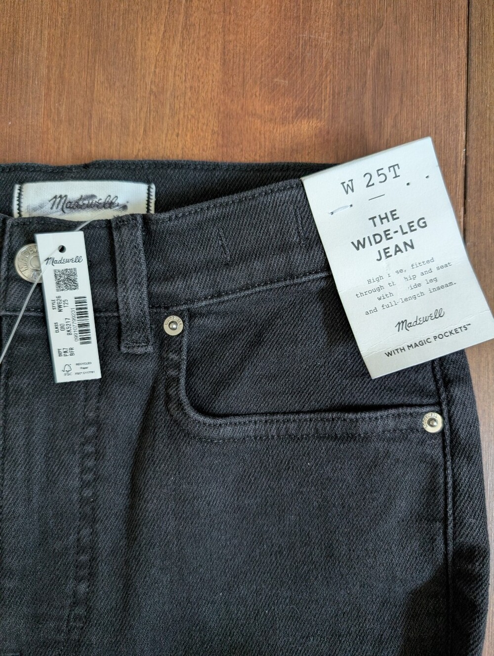 Madewell The Tall Wide-Leg Jean in Super Stretch NW626 Size 25 Tall NWT - Picture 7 of 8